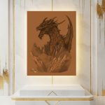 Intricate digital illustration of the Azdaha dragon with serpent-like scales and fiery breath by Artirift.