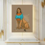 Digital illustration of the Quetta Sphinx guardian against the rugged landscape of Balochistan by Artirift.